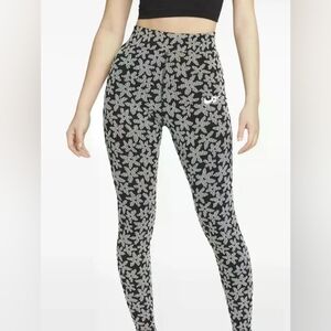 Nike Black and White Floral Leggings